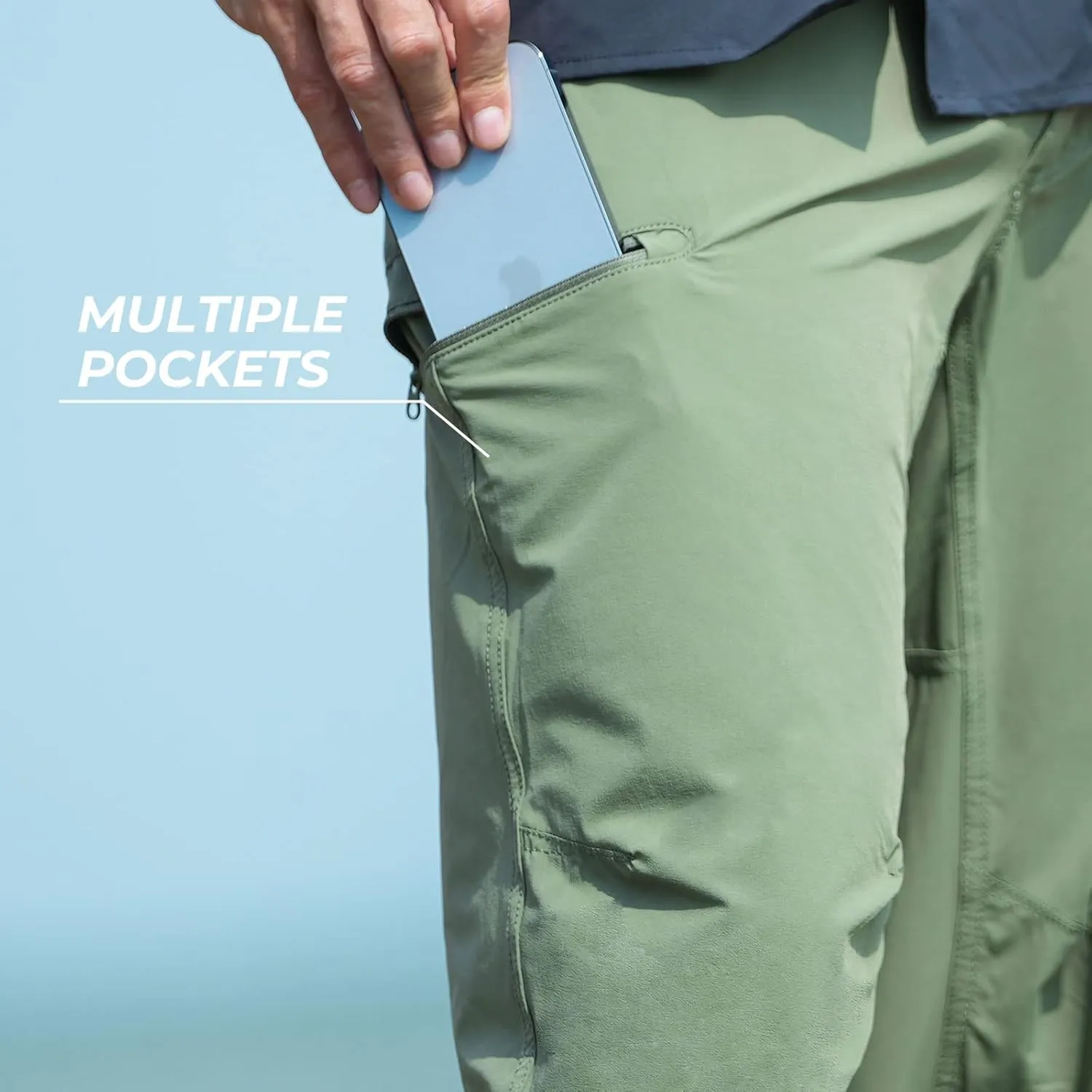 KastKing Wind Crest Fishing Hiking Pants, Water Repellent Lightweight Mens Travel Climbing Pants, UPF 50  Stretch Material