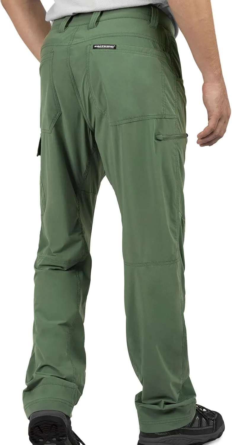 KastKing Wind Crest Fishing Hiking Pants, Water Repellent Lightweight Mens Travel Climbing Pants, UPF 50  Stretch Material