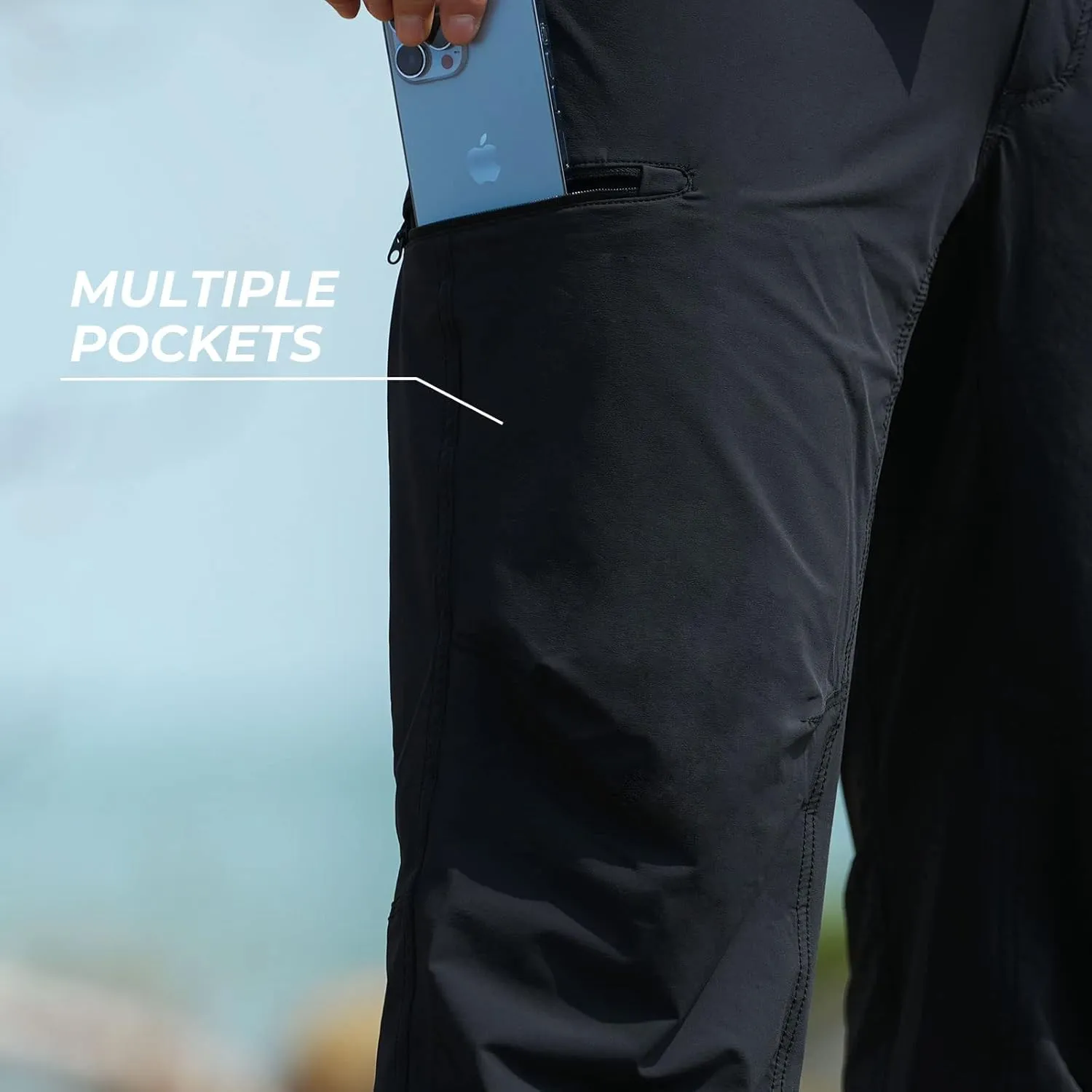 KastKing Wind Crest Fishing Hiking Pants, Water Repellent Lightweight Mens Travel Climbing Pants, UPF 50  Stretch Material