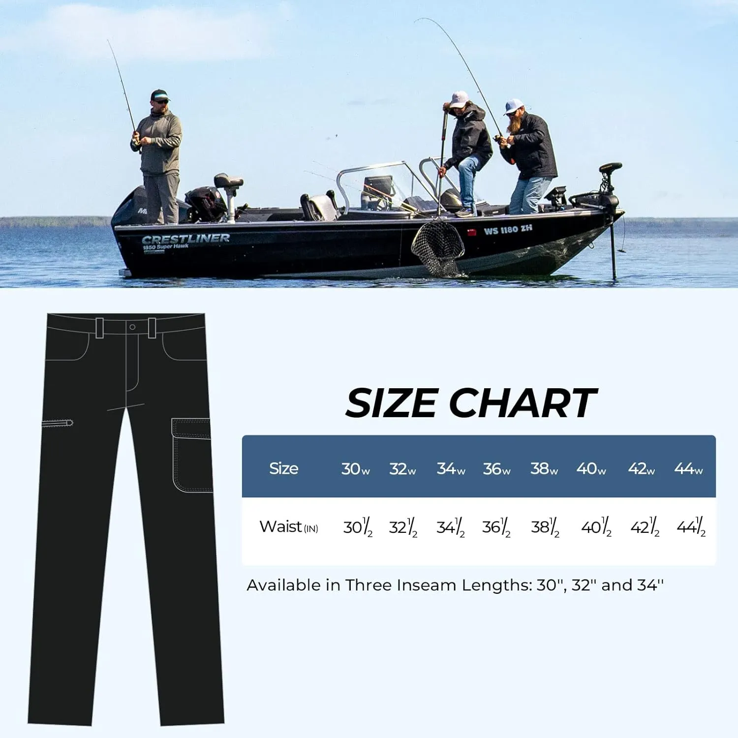 KastKing Wind Crest Fishing Hiking Pants, Water Repellent Lightweight Mens Travel Climbing Pants, UPF 50  Stretch Material