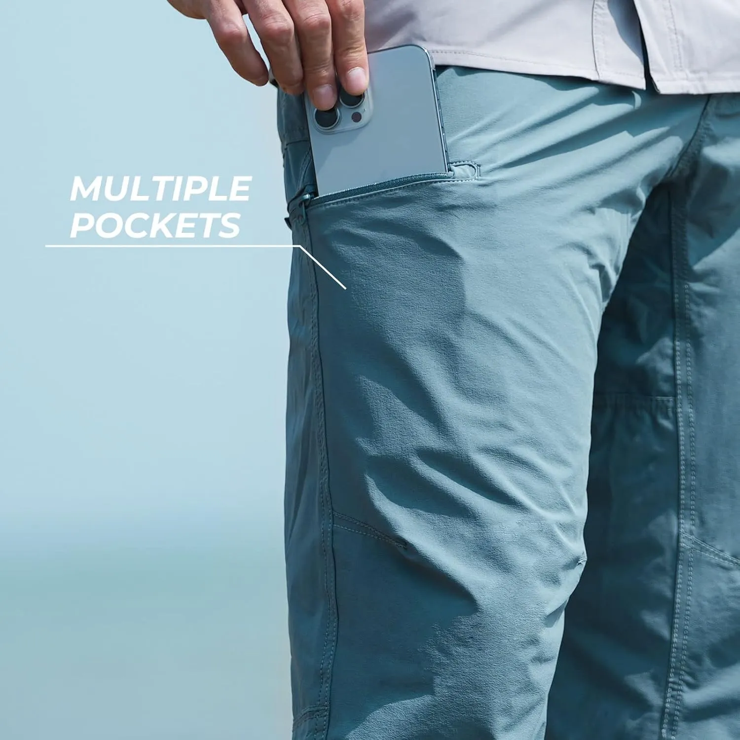 KastKing Wind Crest Fishing Hiking Pants, Water Repellent Lightweight Mens Travel Climbing Pants, UPF 50  Stretch Material