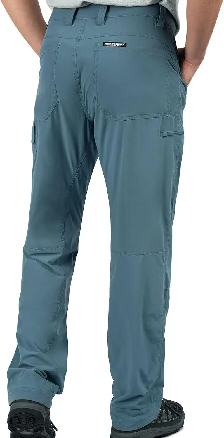KastKing Wind Crest Fishing Hiking Pants, Water Repellent Lightweight Mens Travel Climbing Pants, UPF 50  Stretch Material