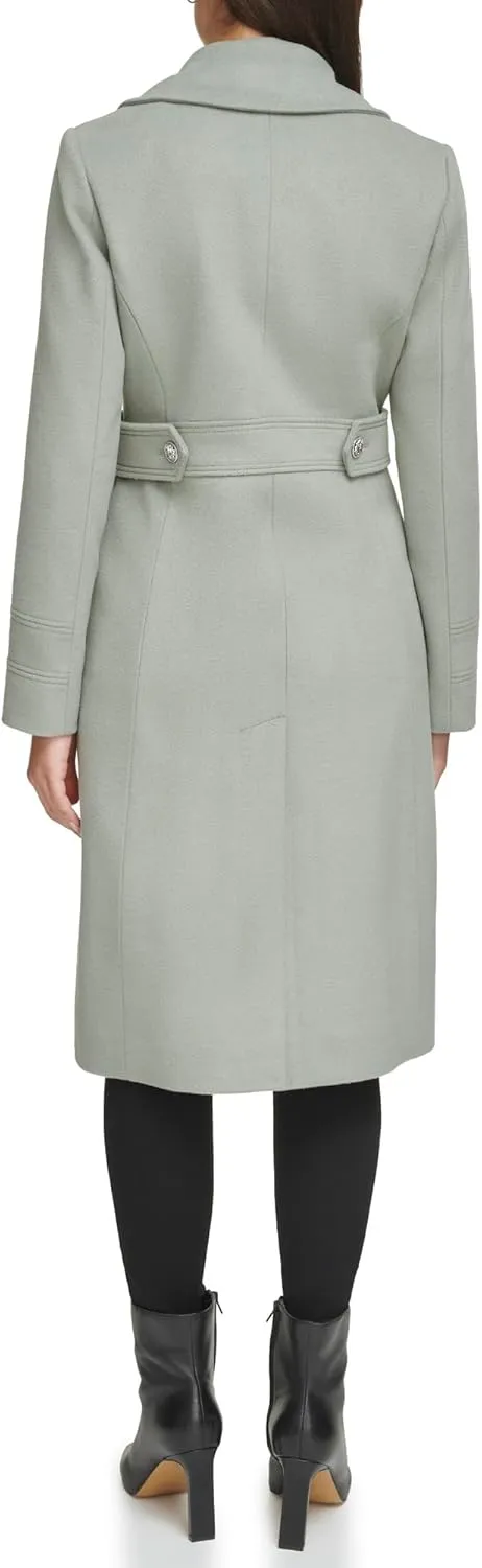 Kenneth Cole Women's Military Wool Blend Overcoat