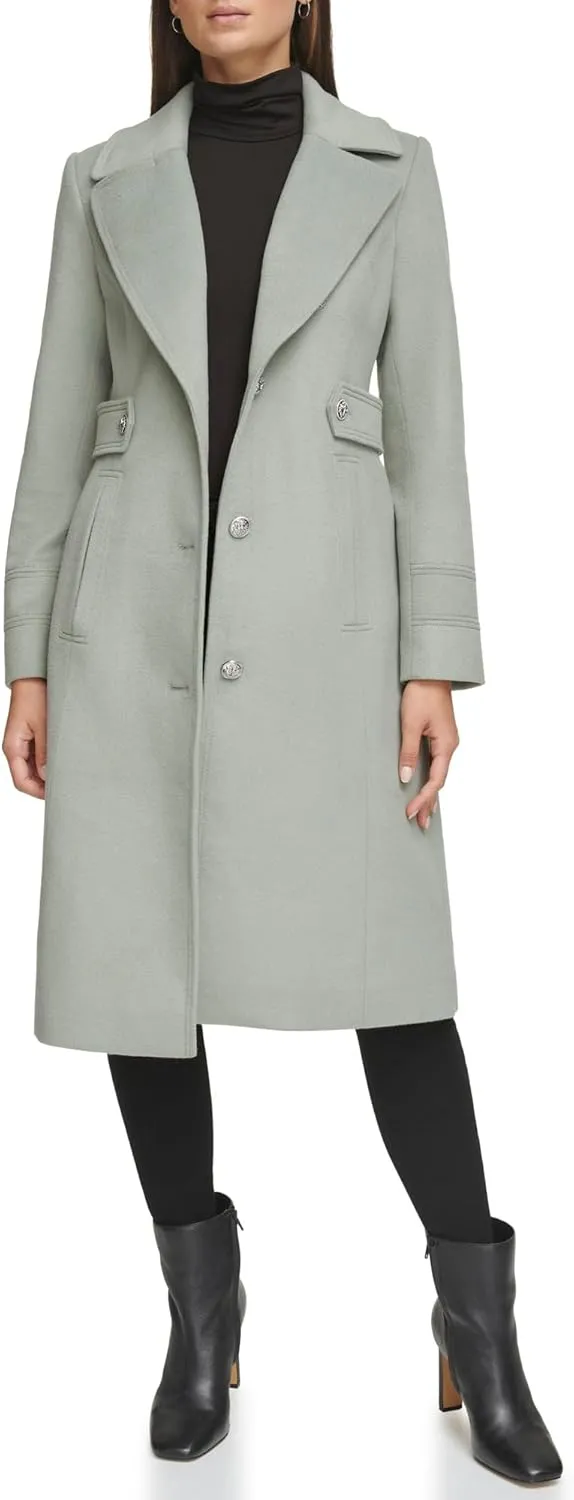Kenneth Cole Women's Military Wool Blend Overcoat