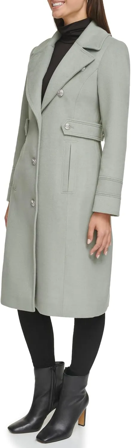Kenneth Cole Women's Military Wool Blend Overcoat