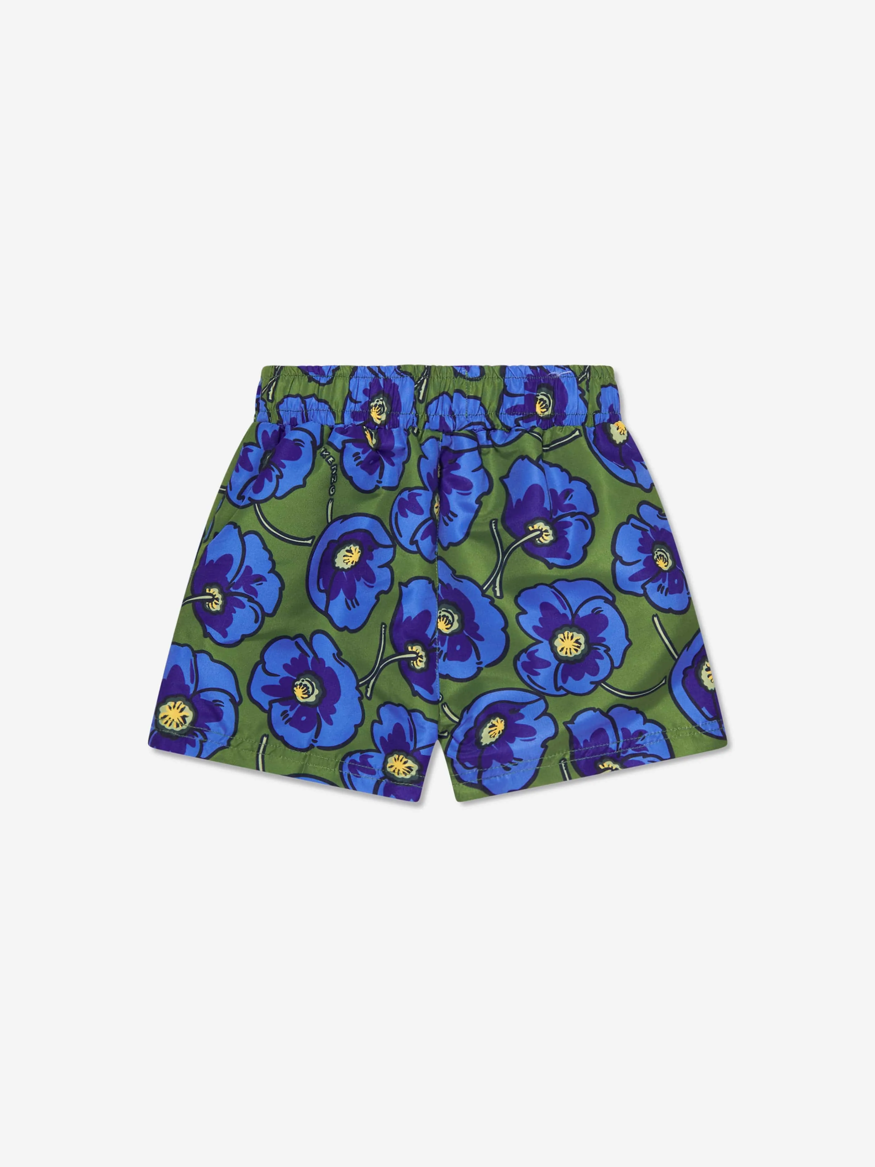 KENZO Boys Flower Print Swim Shorts in Khaki