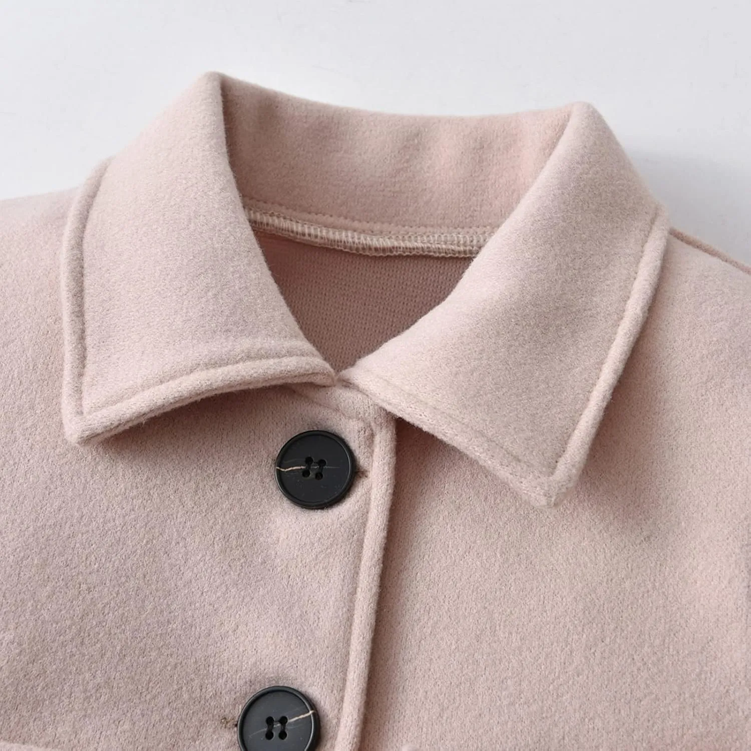Kids Baby Girls Coat Jacket Warm Jacket Winter Simple Breasted Trench Coat Outwear Wool Blend Coat for 18M-6T