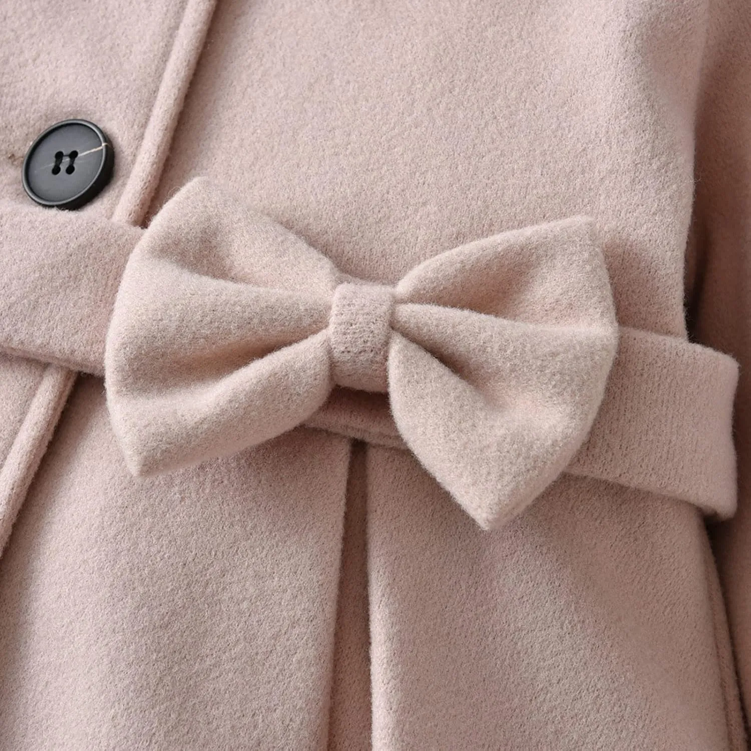 Kids Baby Girls Coat Jacket Warm Jacket Winter Simple Breasted Trench Coat Outwear Wool Blend Coat for 18M-6T