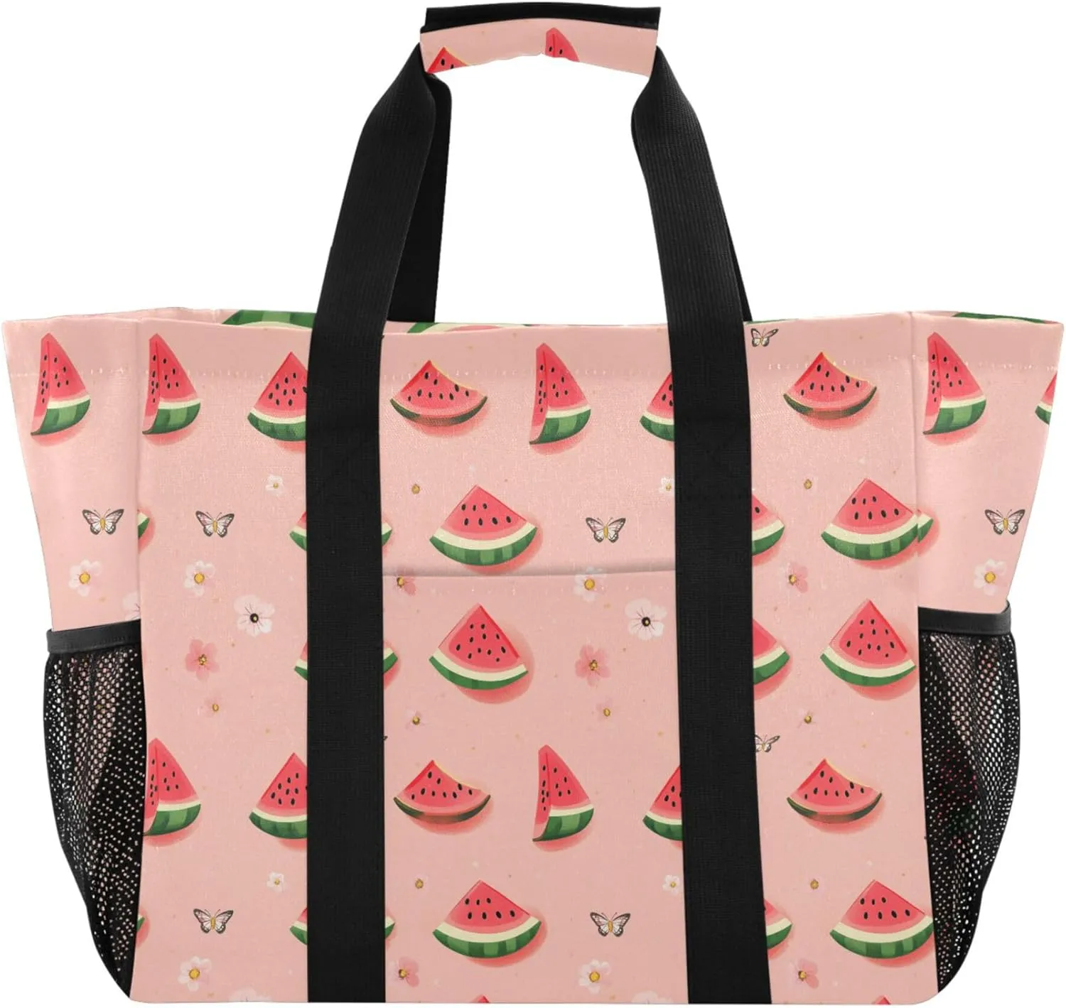 KLL Large Beach Bag Canvas Collapsable Water Resistant Reusable Grocery Bag