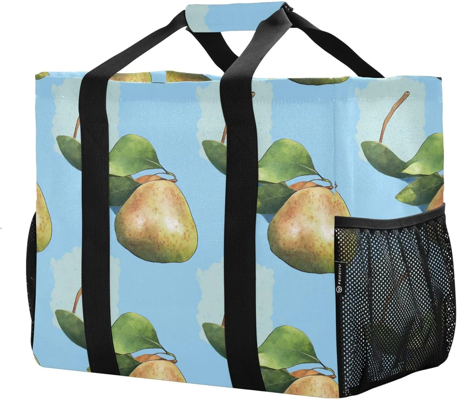 KLL Large Beach Bag Canvas Collapsable Water Resistant Reusable Grocery Bag