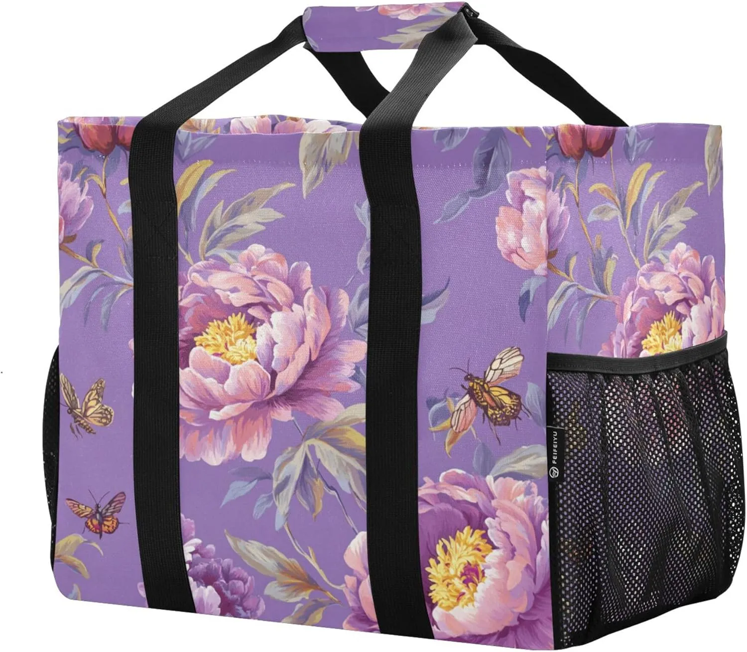 KLL Utility Bag Canvas Collapsable Water Resistant Grocery Shopping Tote