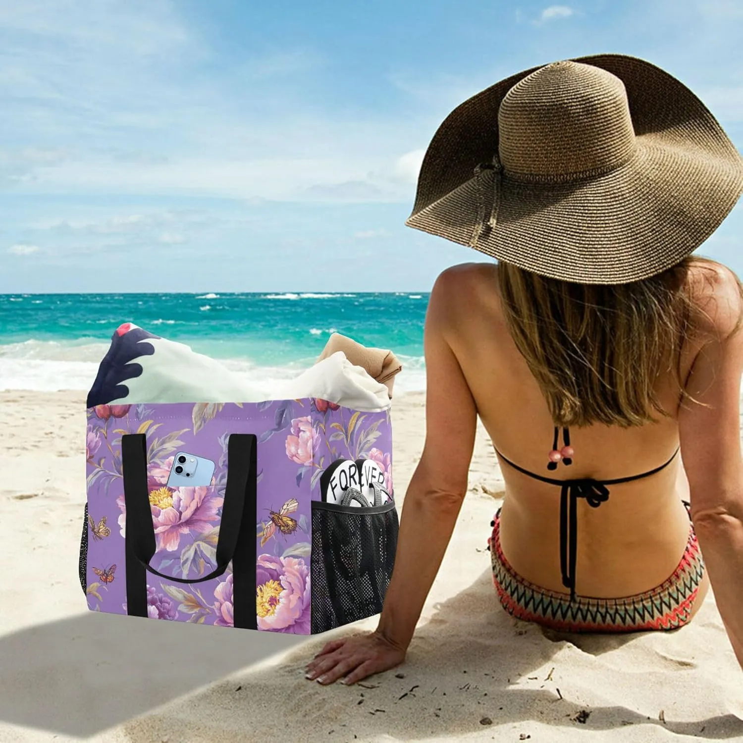 KLL Utility Bag Canvas Collapsable Water Resistant Grocery Shopping Tote