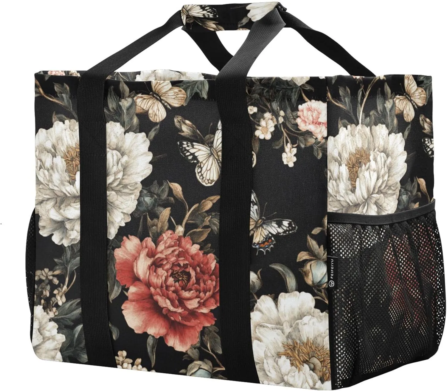 KLL Utility Bag Canvas Collapsable Water Resistant Grocery Shopping Tote