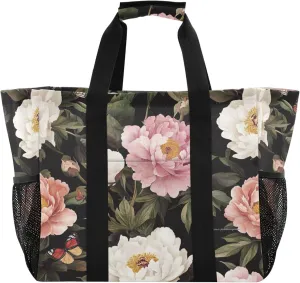 KLL Utility Bag Canvas Collapsable Water Resistant Grocery Shopping Tote