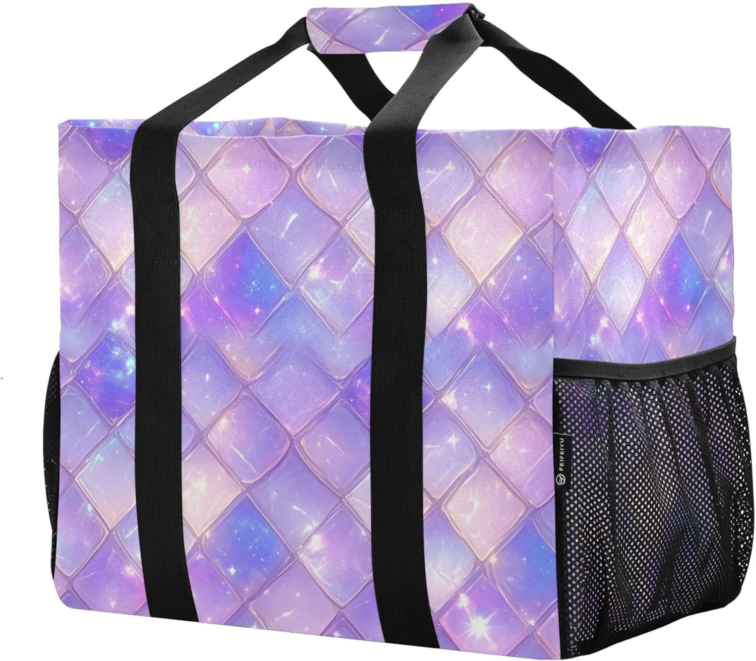 KLL Utility Tote Bag with Handles Foldable Water Resistant Shopping Bags Reusable