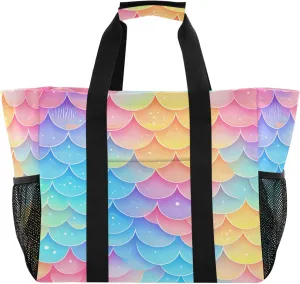 KLL Utility Tote Bag with Handles Foldable Water Resistant Shopping Bags Reusable