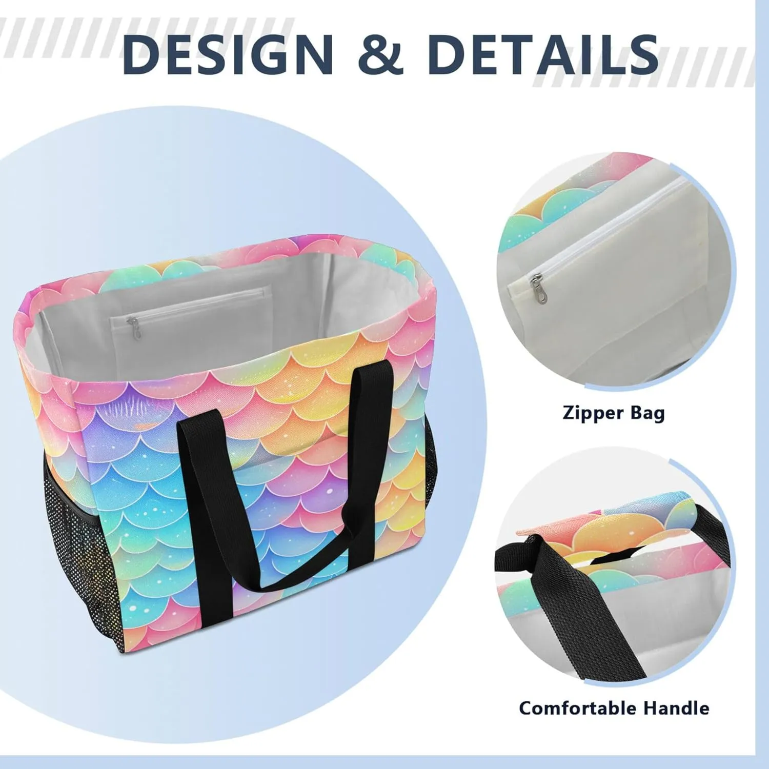 KLL Utility Tote Bag with Handles Foldable Water Resistant Shopping Bags Reusable