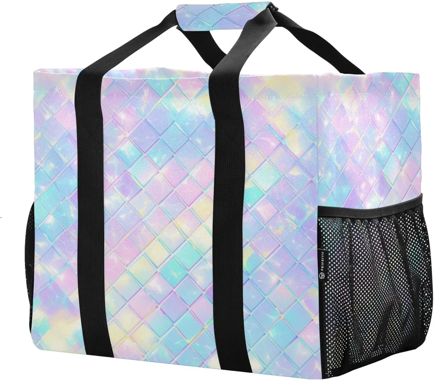 KLL Utility Tote Bag with Handles Foldable Water Resistant Shopping Bags Reusable