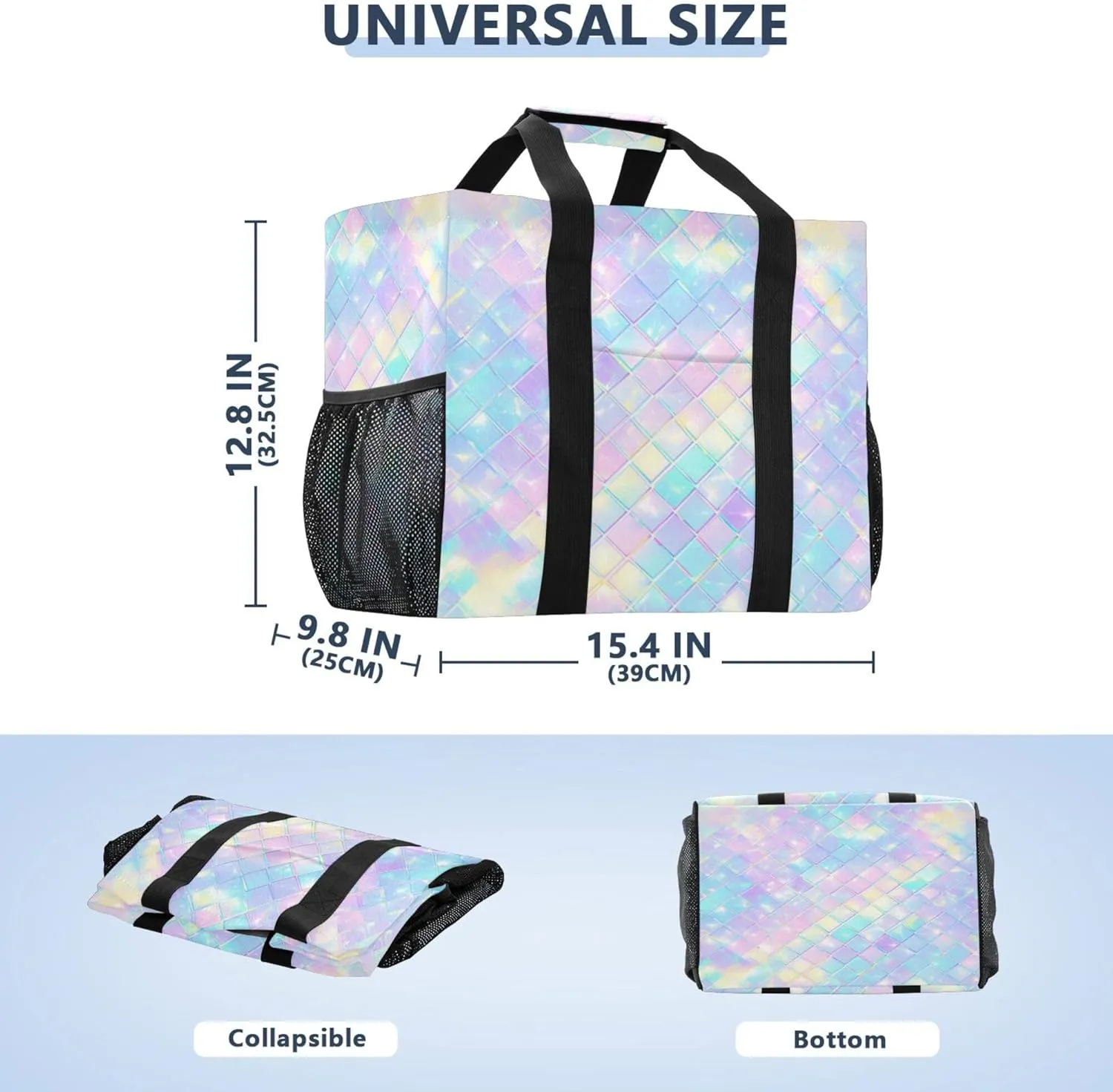 KLL Utility Tote Bag with Handles Foldable Water Resistant Shopping Bags Reusable