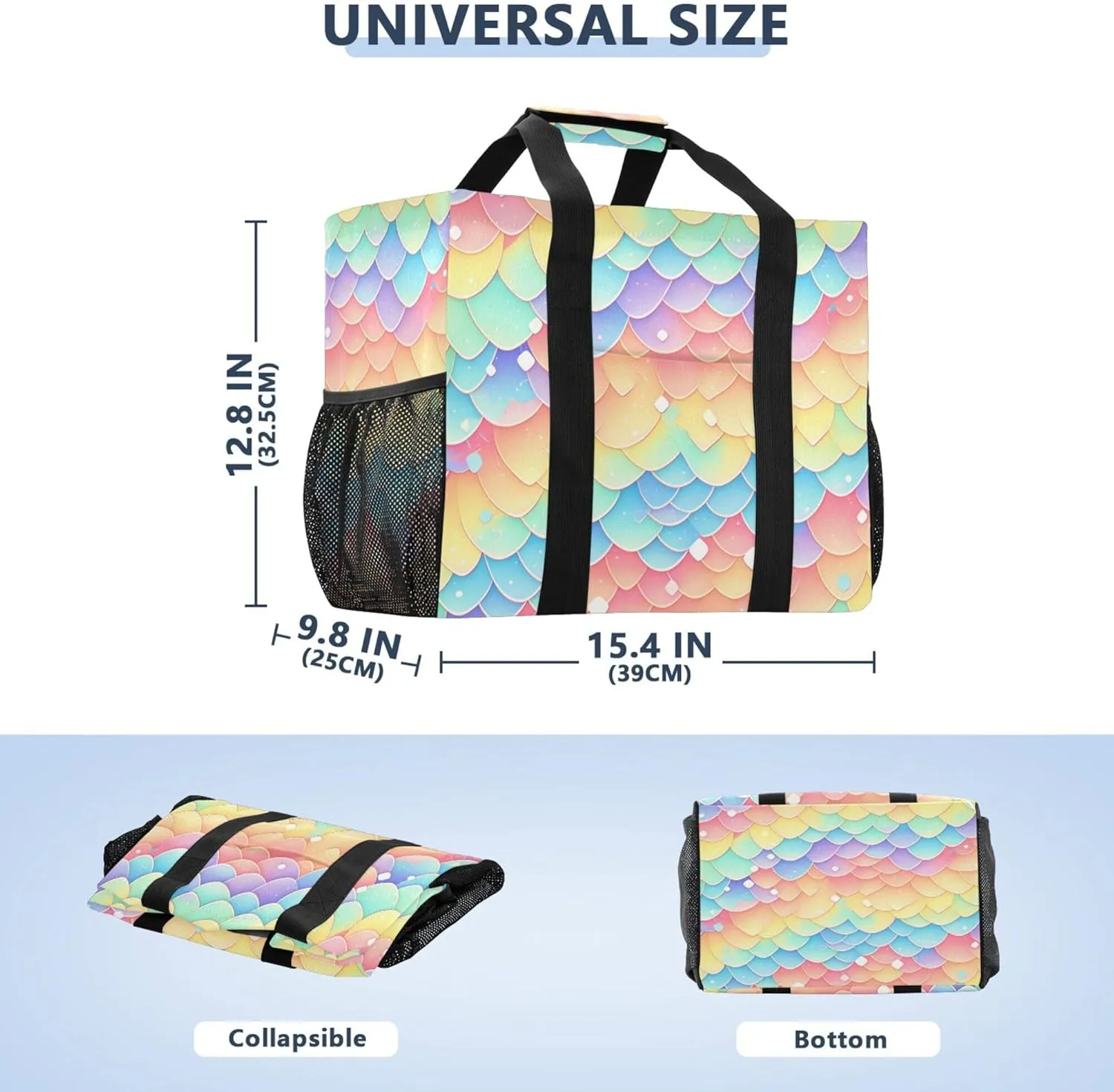 KLL Utility Tote Bag with Handles Foldable Water Resistant Shopping Bags Reusable