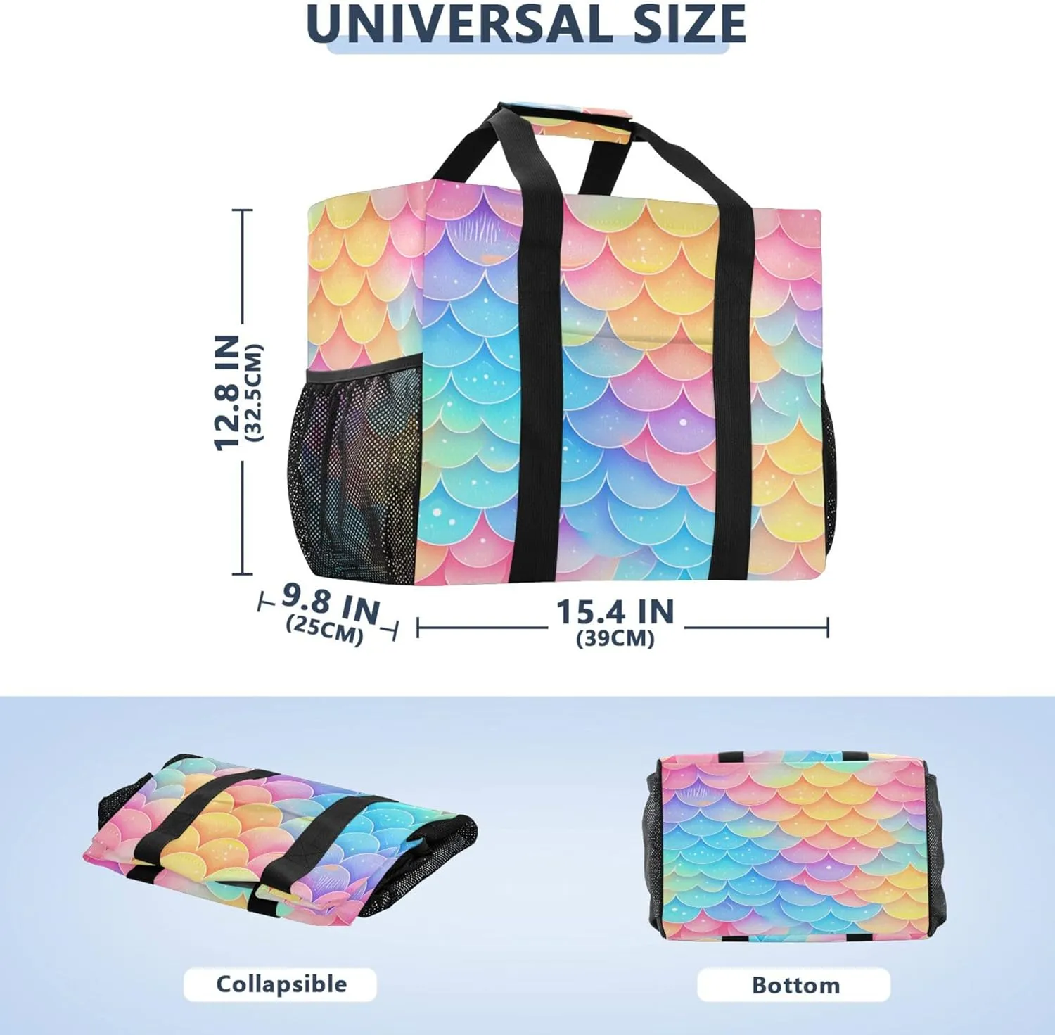 KLL Utility Tote Bag with Handles Foldable Water Resistant Shopping Bags Reusable