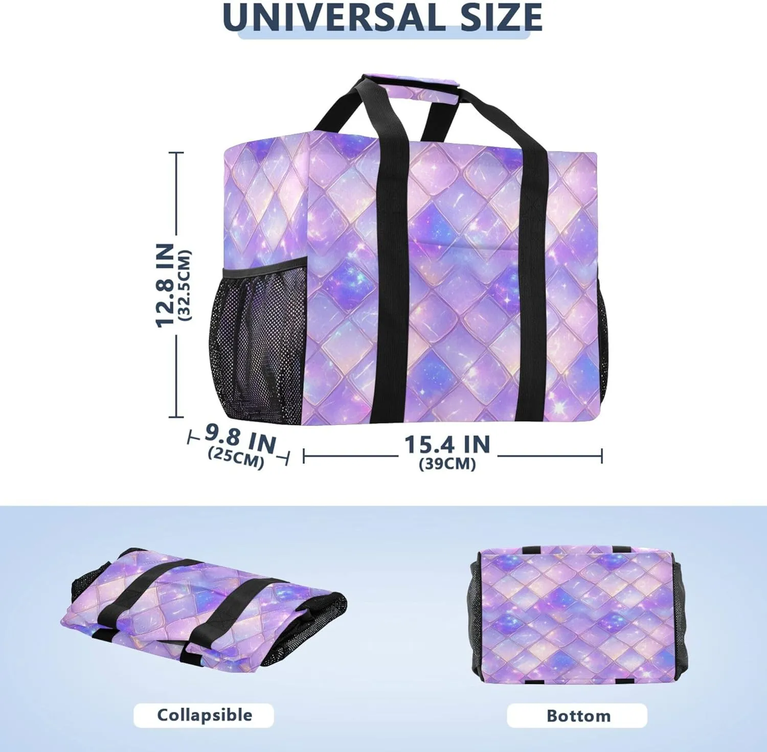 KLL Utility Tote Bag with Handles Foldable Water Resistant Shopping Bags Reusable