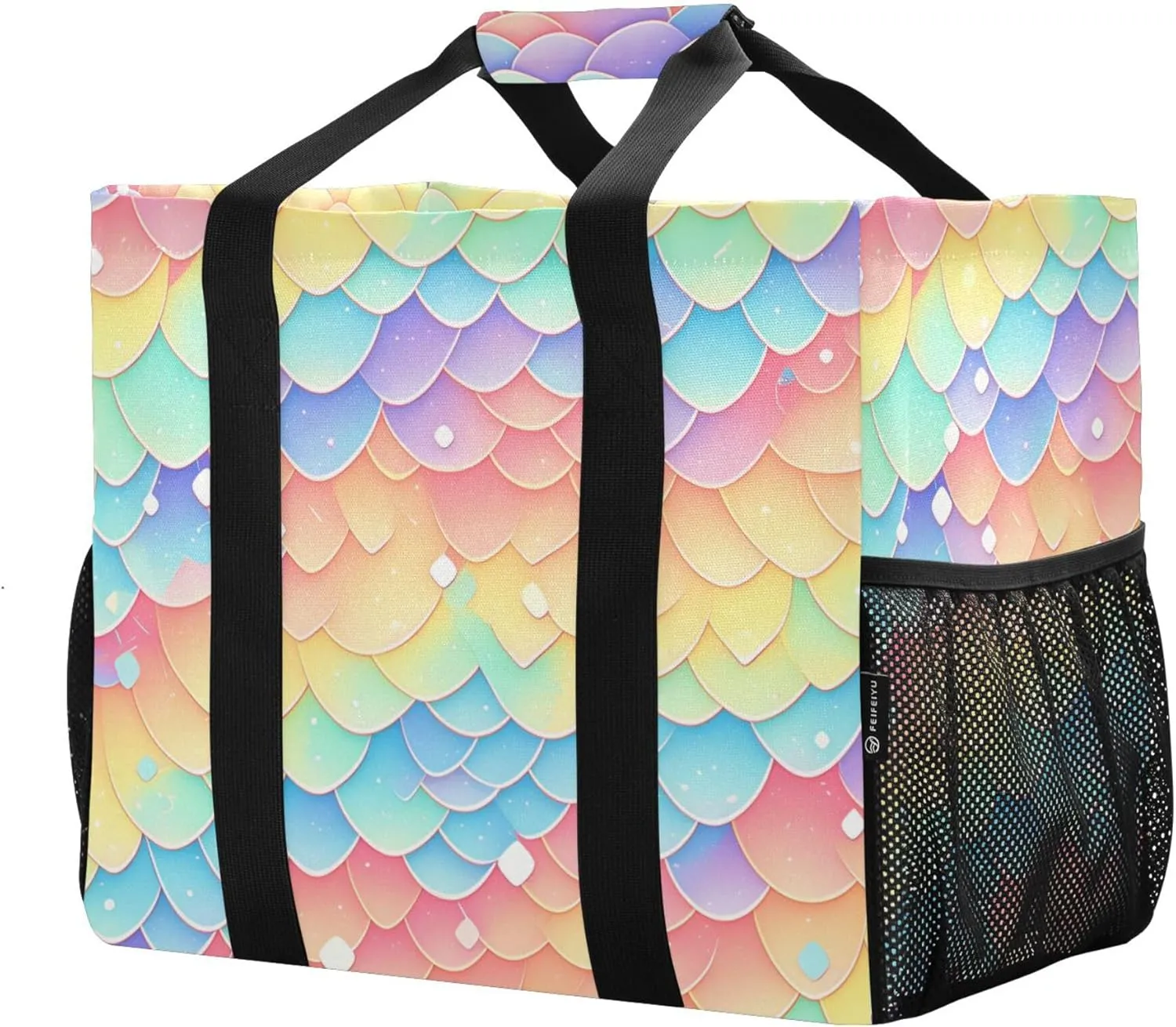 KLL Utility Tote Bag with Handles Foldable Water Resistant Shopping Bags Reusable