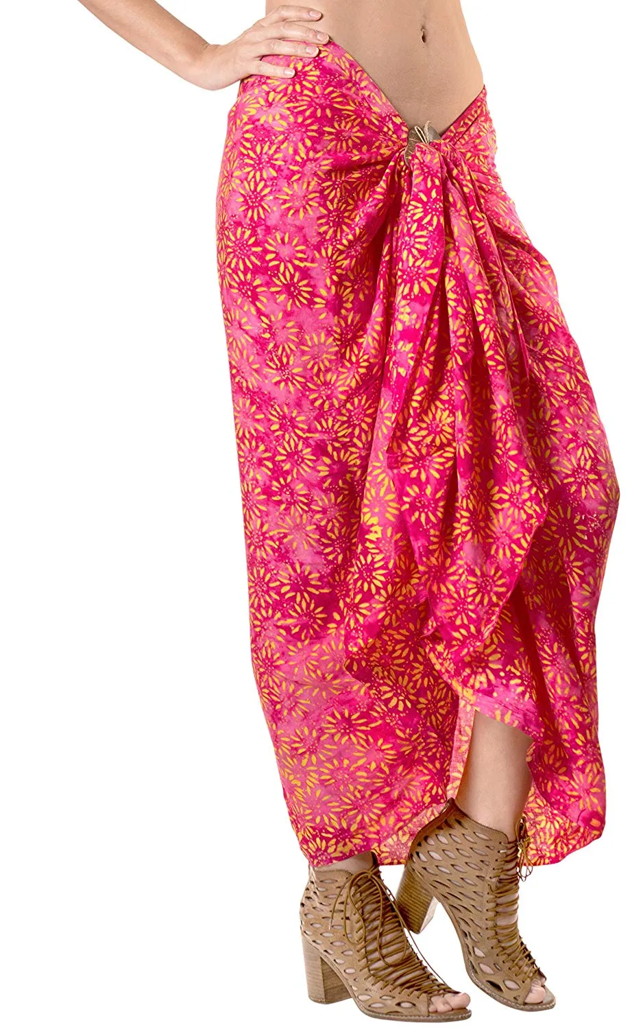 LA LEELA Womens Beach Swimsuit Cover Up Sarong Swimwear Cover-Up Wrap Skirt Plus Size Large Maxi FO
