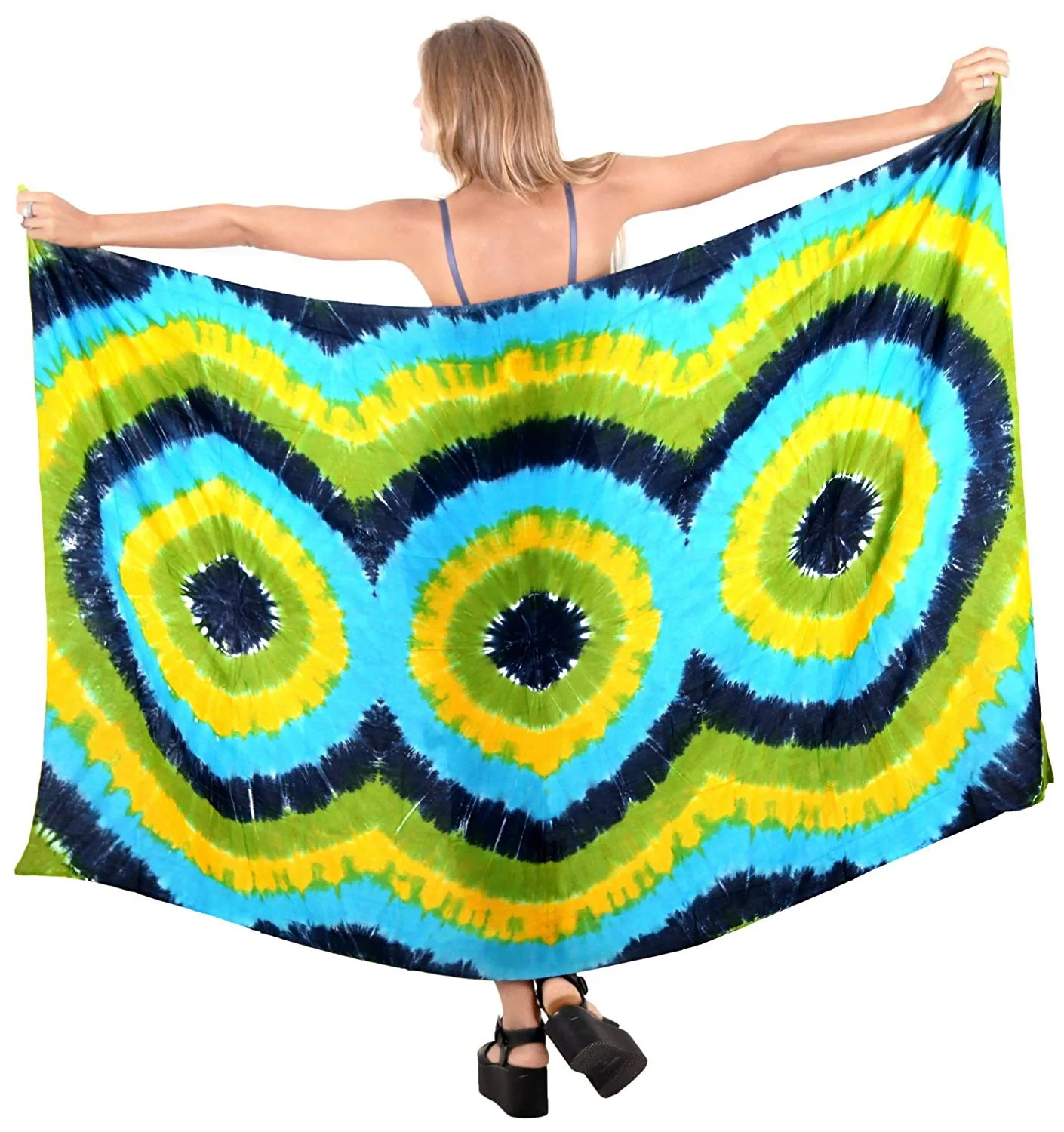 LA LEELA Women's Swimsuit Cover Up Sarong Bikini Swimwear Beach Cover-Ups Wrap Skirt Large Maxi GD