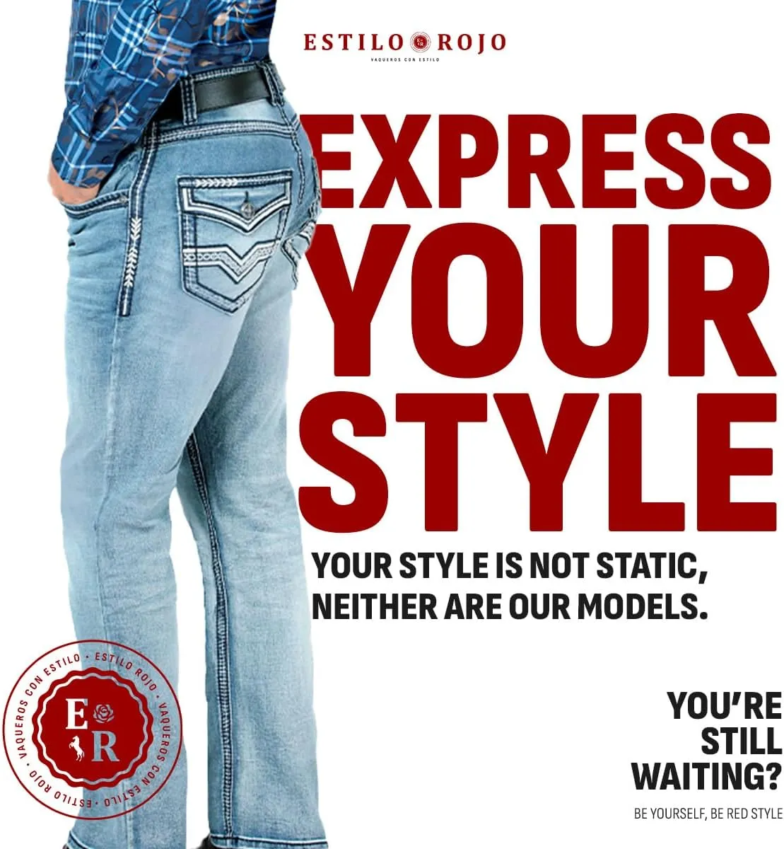 LAMASINI  Mens Boot Cut Jeans, Durable and Comfortable Denim, Western Style, Perfect for Casual & Rodeo Wear LM1851