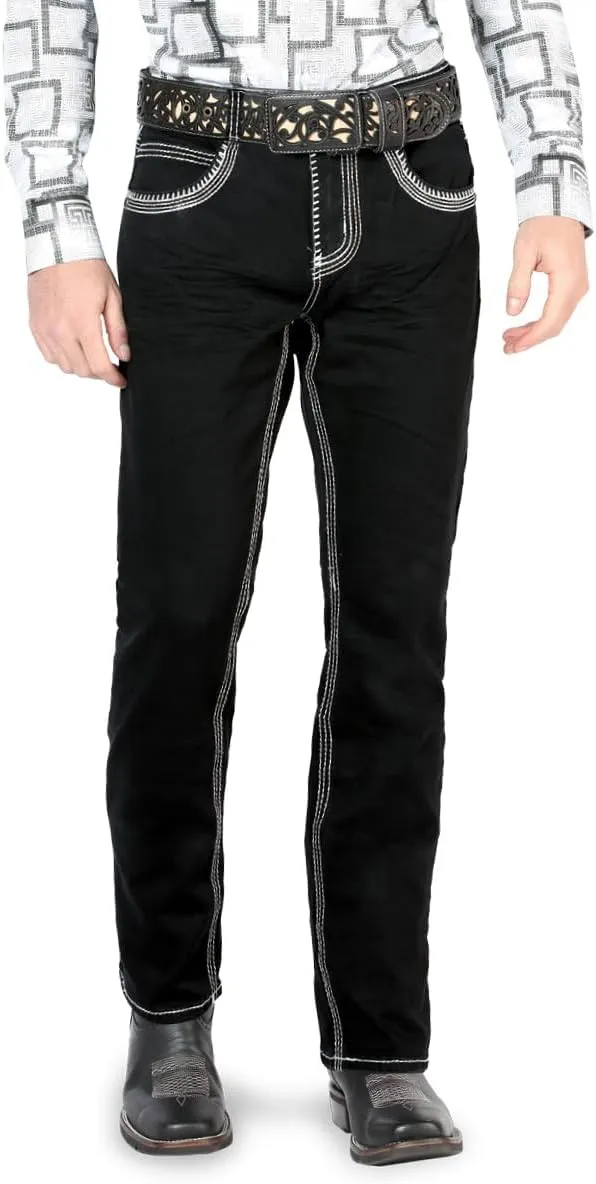 LAMASINI  Mens Boot Cut Jeans, Durable and Comfortable Denim, Western Style, Perfect for Casual & Rodeo Wear LM1851