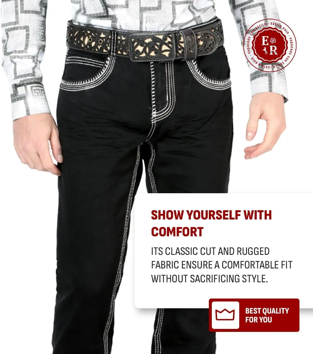 LAMASINI  Mens Boot Cut Jeans, Durable and Comfortable Denim, Western Style, Perfect for Casual & Rodeo Wear LM1851