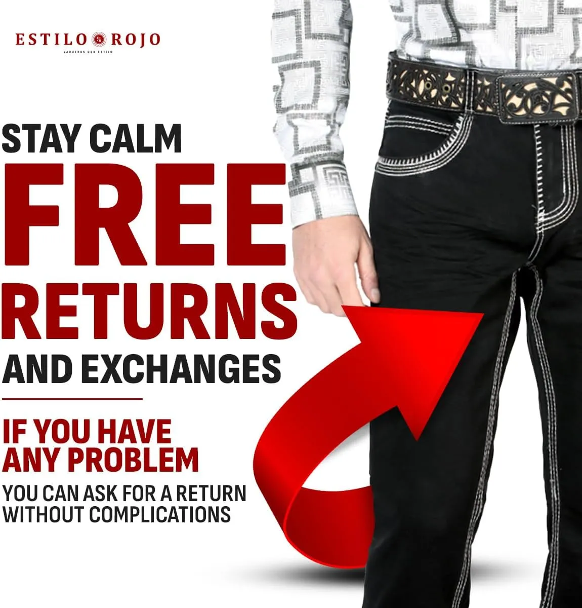 LAMASINI  Mens Boot Cut Jeans, Durable and Comfortable Denim, Western Style, Perfect for Casual & Rodeo Wear LM1851
