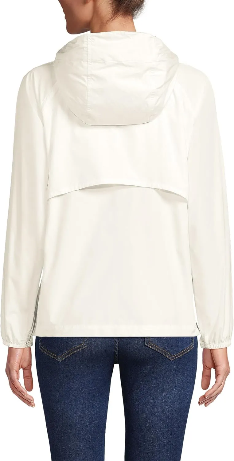 Lands' End Women's Packable Water Resistant UPF 50 Windbreaker Jacket