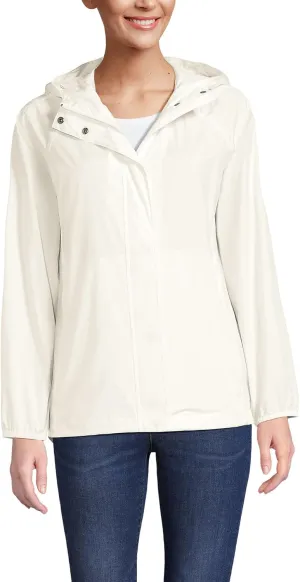 Lands' End Women's Packable Water Resistant UPF 50 Windbreaker Jacket