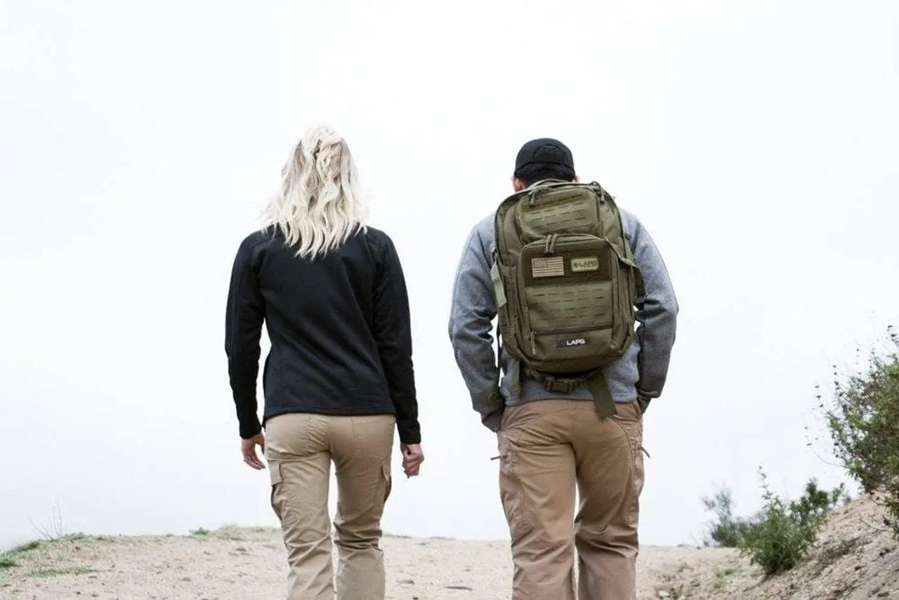 LAPG Women's Gear Stretch Tactical Pants, Low Rise, Slim Fit, 7-Pocket Durable Flex Cargo Outdoor, Hiking & Work Pants