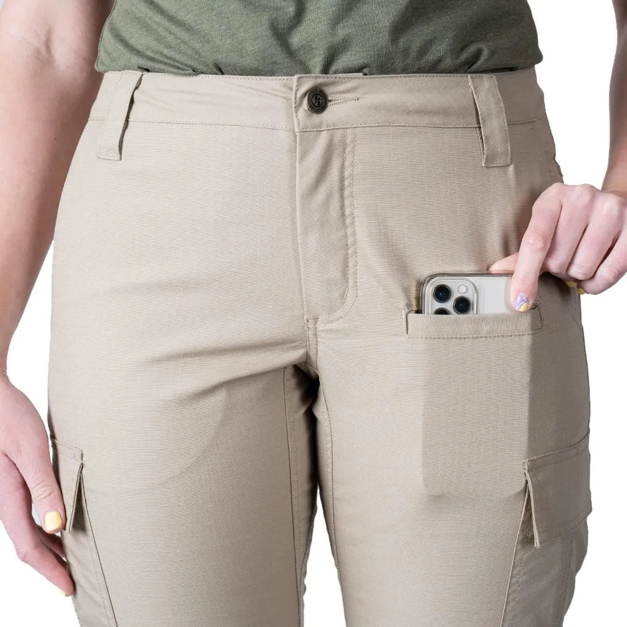 LAPG Women's Gear Stretch Tactical Pants, Low Rise, Slim Fit, 7-Pocket Durable Flex Cargo Outdoor, Hiking & Work Pants