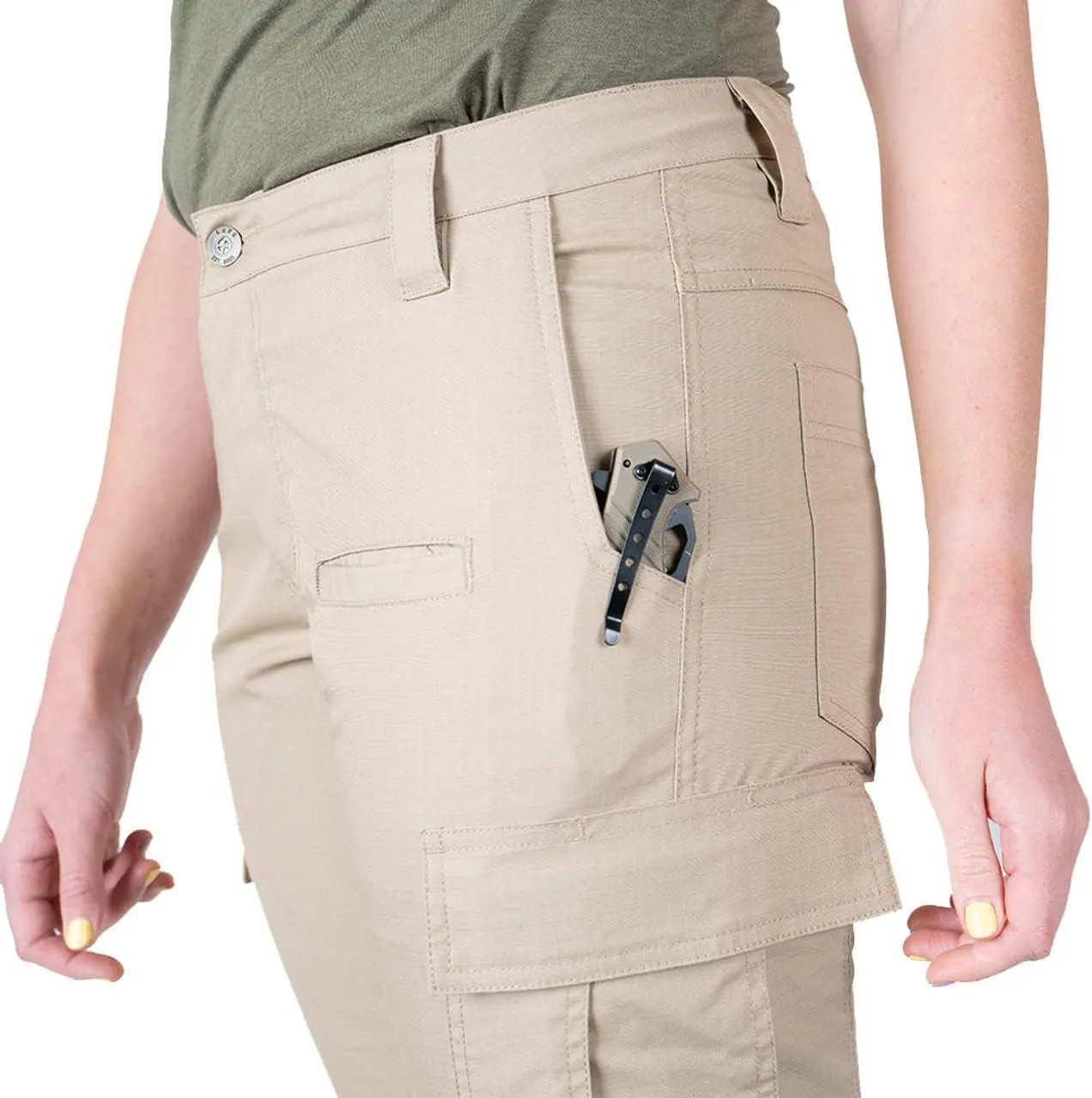 LAPG Women's Gear Stretch Tactical Pants, Low Rise, Slim Fit, 7-Pocket Durable Flex Cargo Outdoor, Hiking & Work Pants