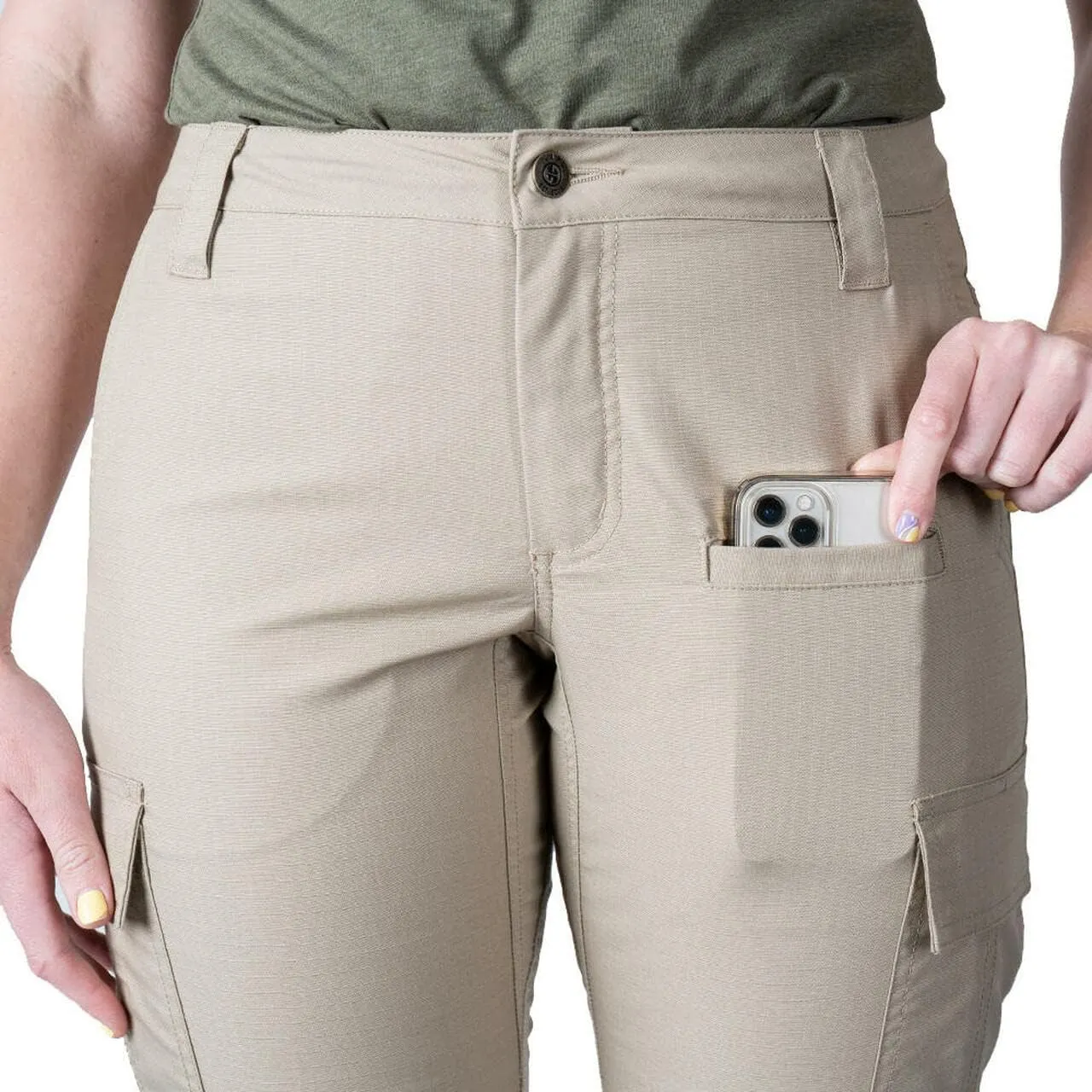 LAPG Women's Gear Stretch Tactical Pants, Low Rise, Slim Fit, 7-Pocket Durable Flex Cargo Outdoor, Hiking & Work Pants