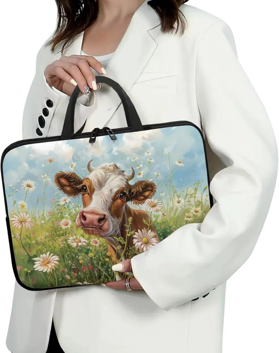 Laptop Sleeve Case for Women Slim & Water-Resistant Laptop Cover Bag