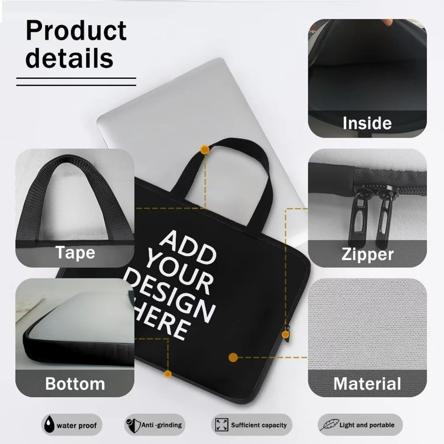 Laptop Sleeve Case for Women Slim & Water-Resistant Laptop Cover Bag