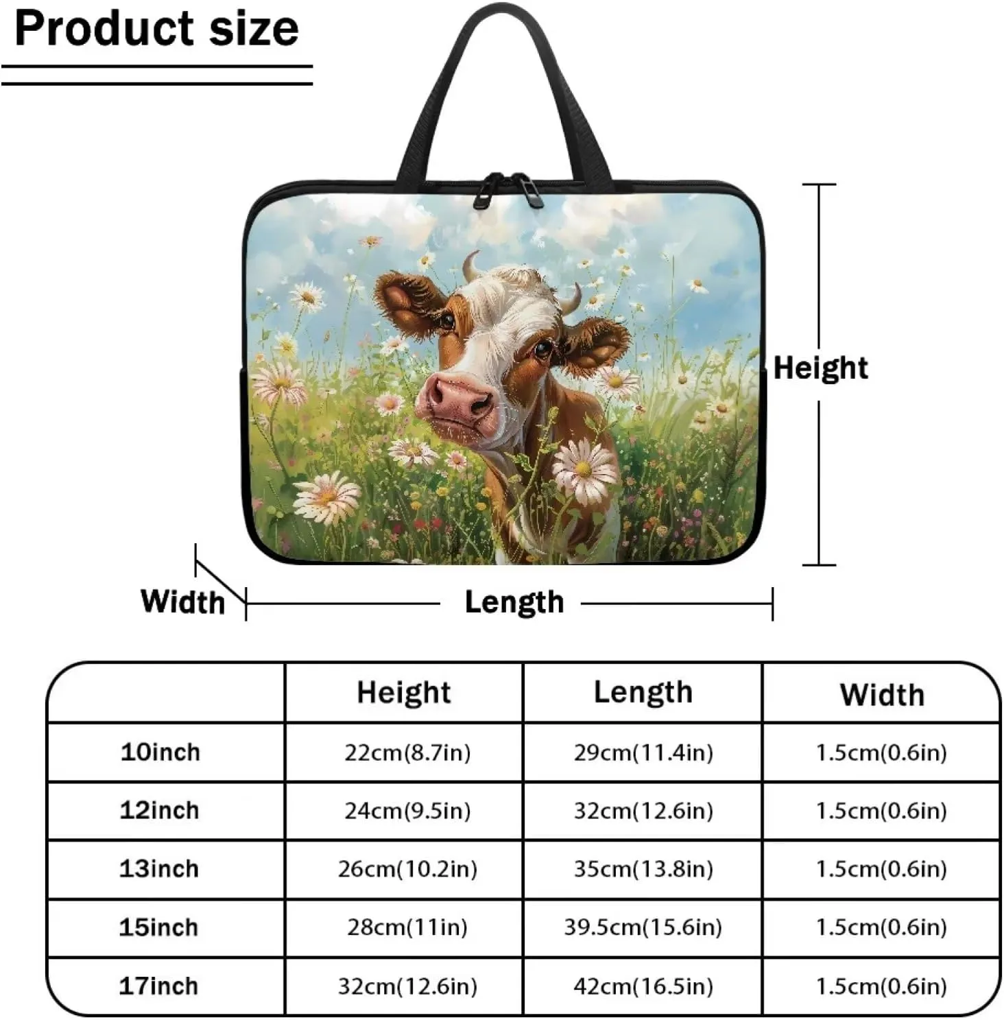 Laptop Sleeve Case for Women Slim & Water-Resistant Laptop Cover Bag