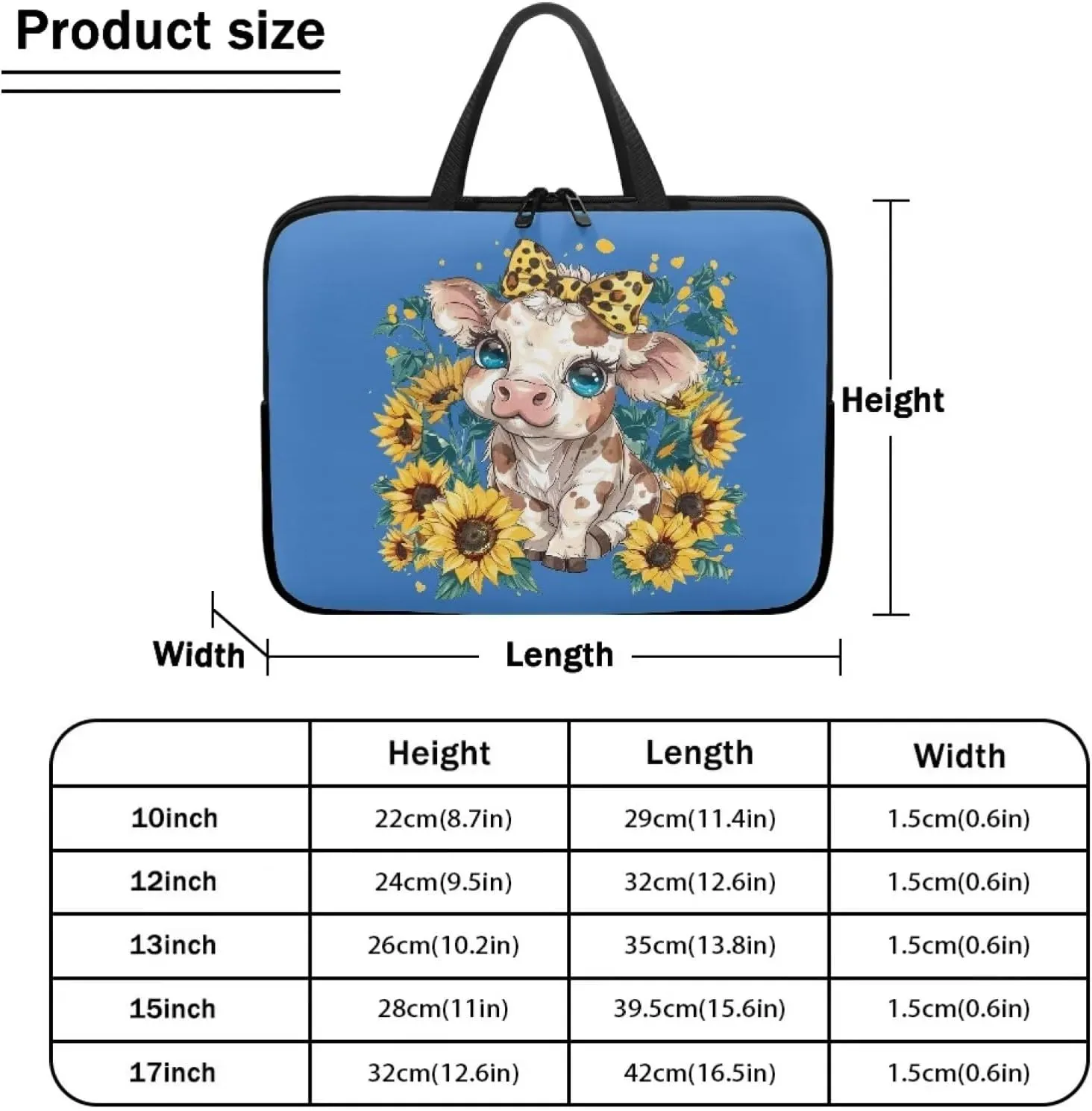 Laptop Sleeve Case for Women Slim & Water-Resistant Laptop Cover Bag