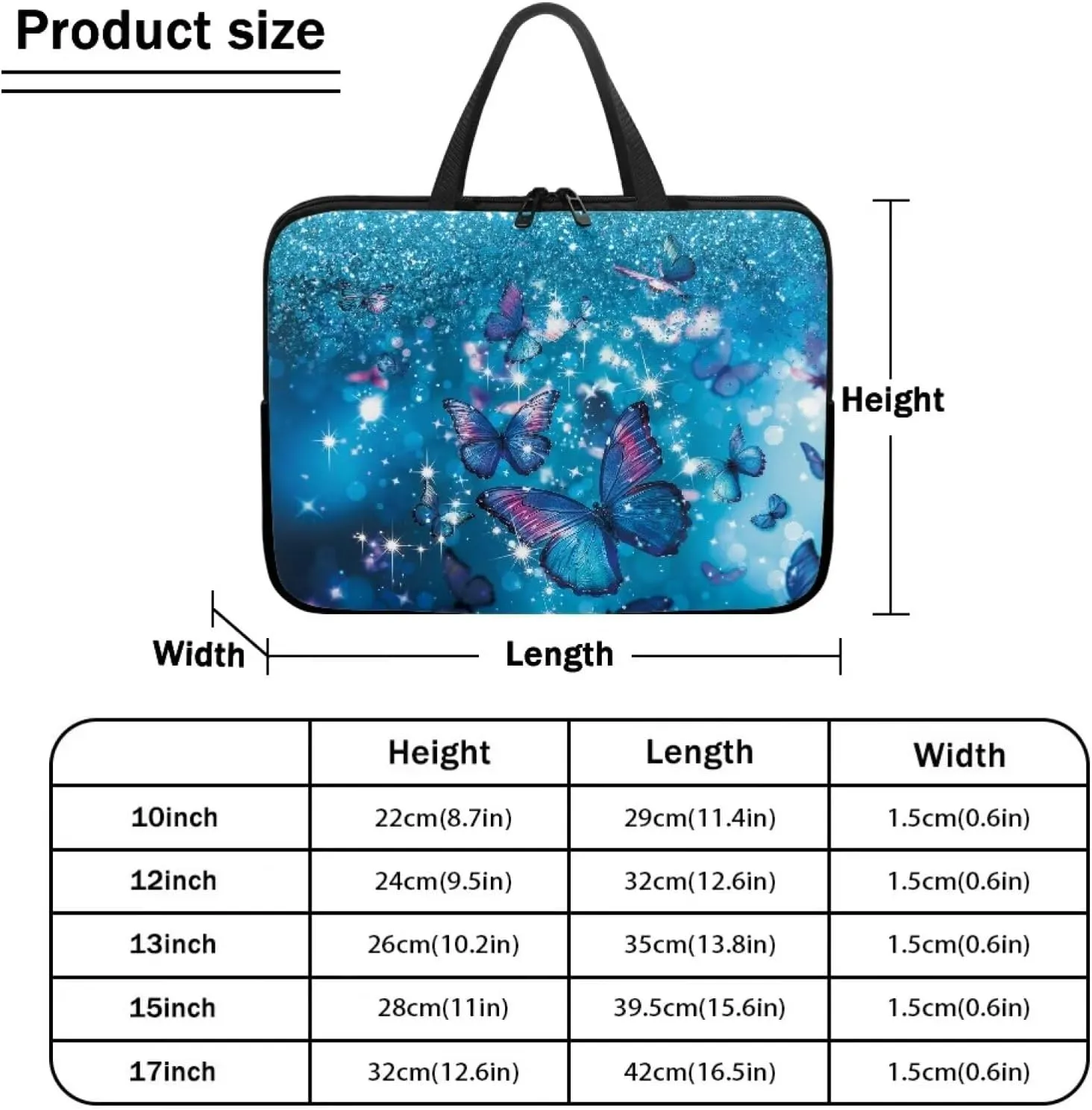 Laptop Sleeve Case for Women Slim & Water-Resistant Laptop Cover Bag