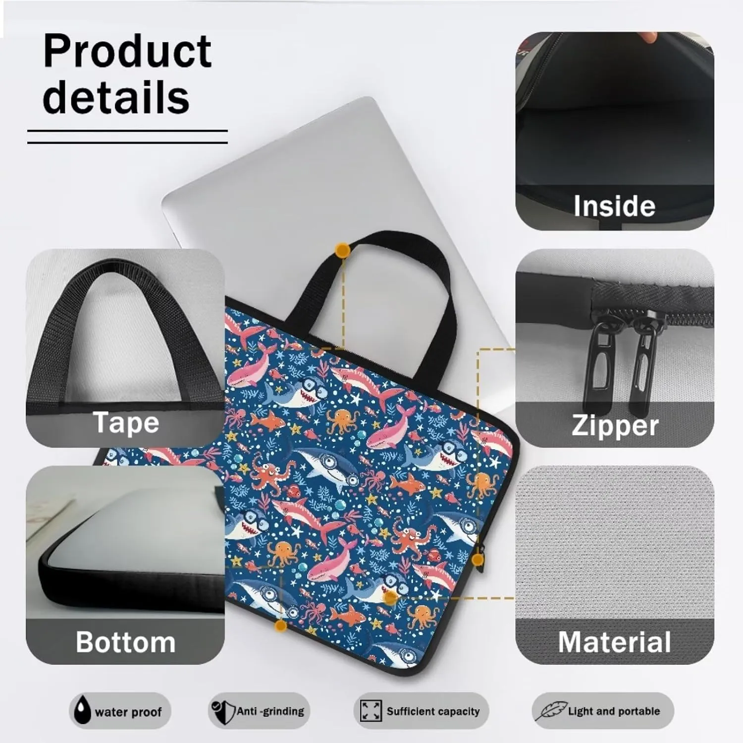 Laptop Sleeve for Women Men Durable Computer Carrying Case Protector