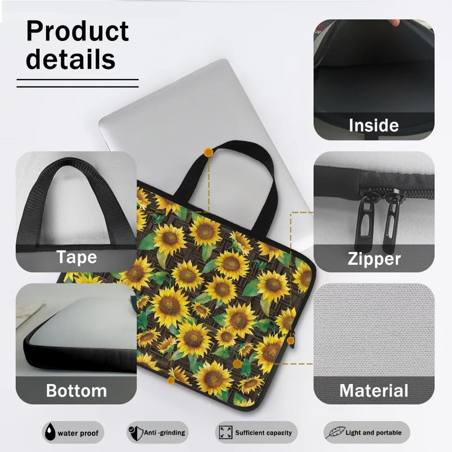 Laptop Sleeve for Women Men Durable Computer Carrying Case Protector