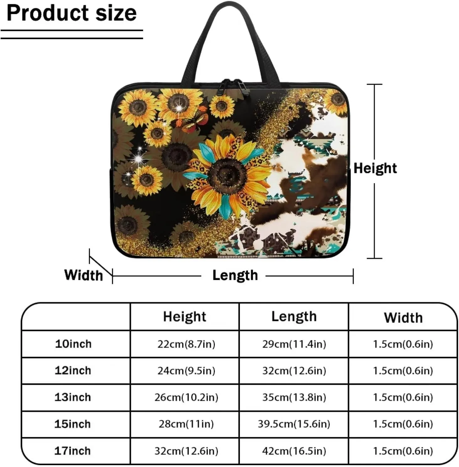 Laptop Sleeve for Women Men Durable Computer Carrying Case Protector