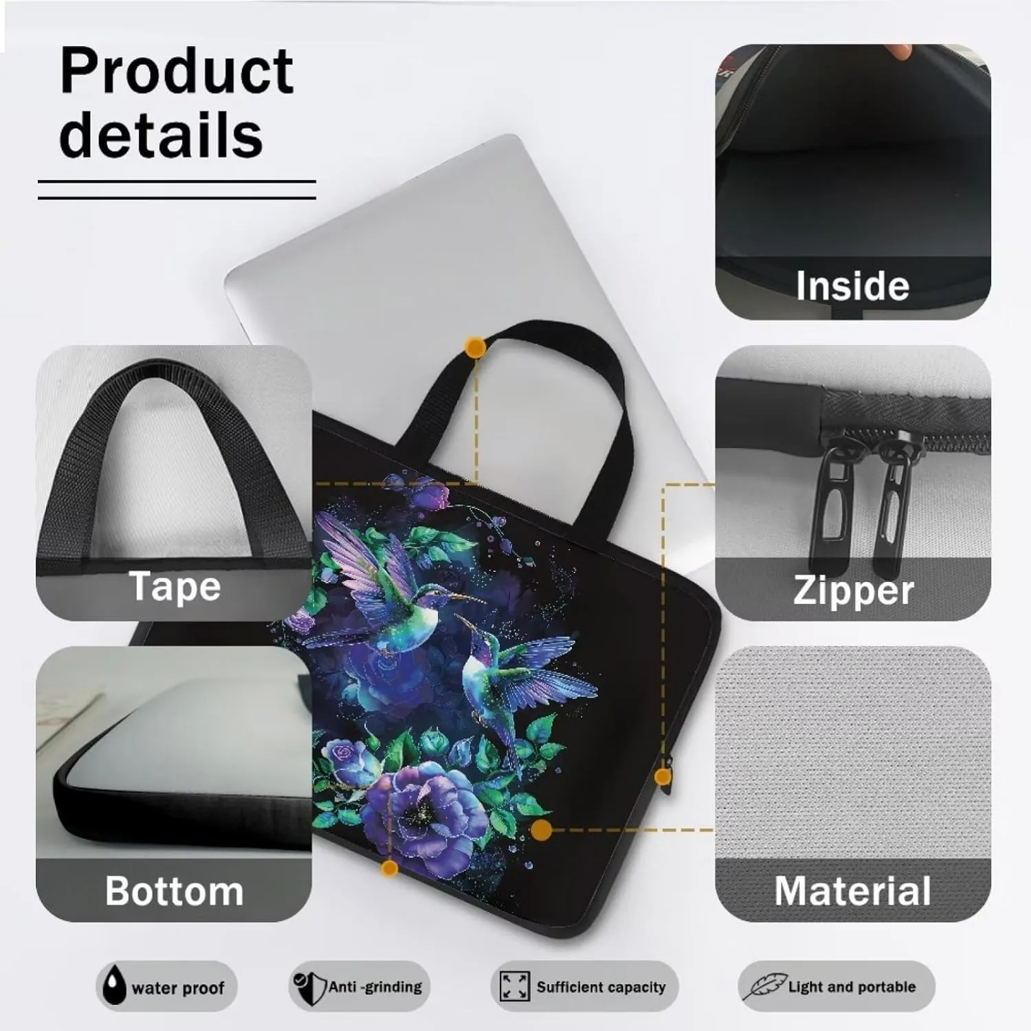 Laptop Sleeve for Women Men Durable Computer Carrying Case Protector