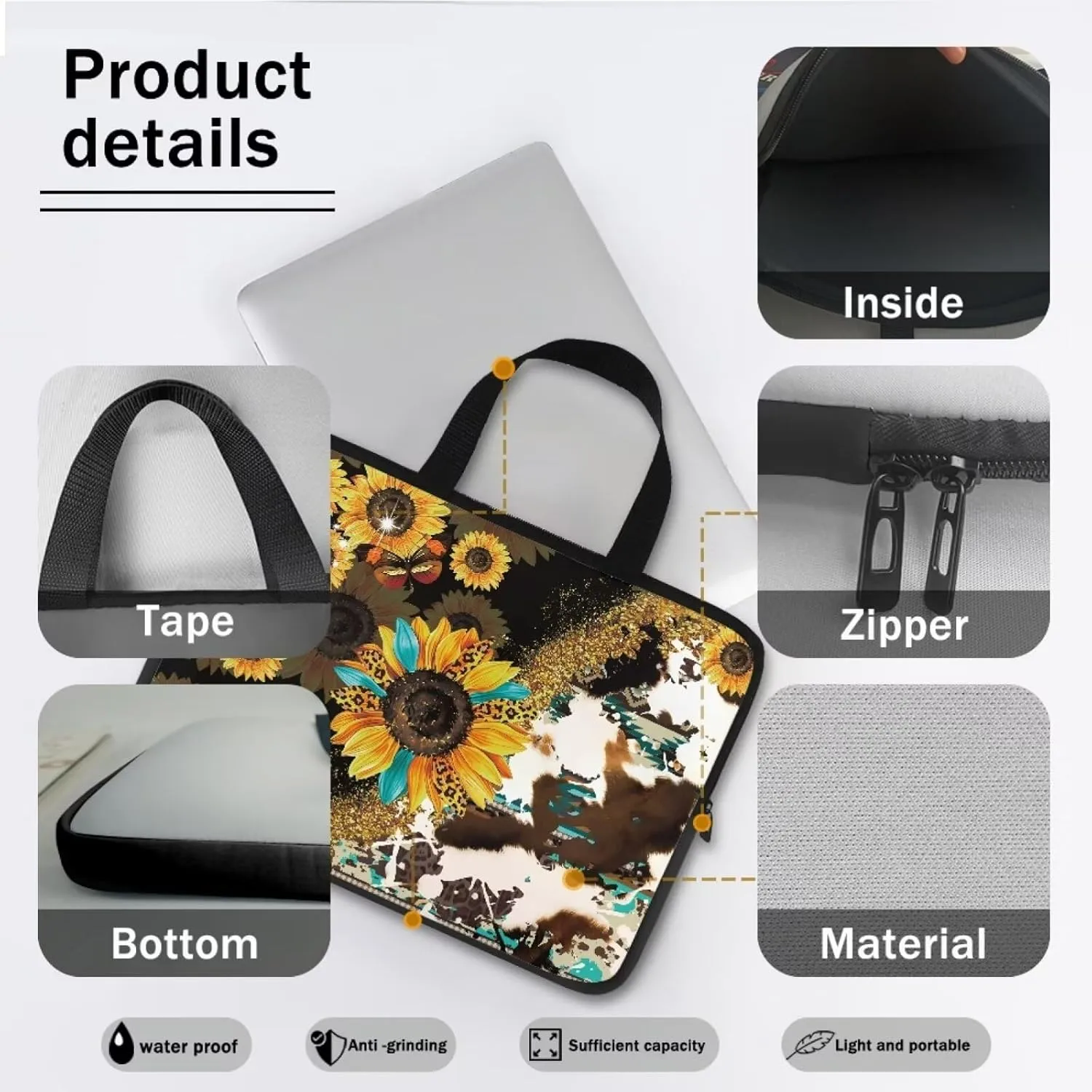 Laptop Sleeve for Women Men Durable Computer Carrying Case Protector