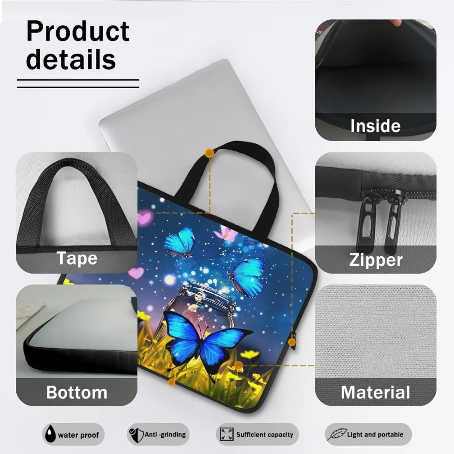 Laptop Sleeve for Women Men Durable Computer Carrying Case Protector